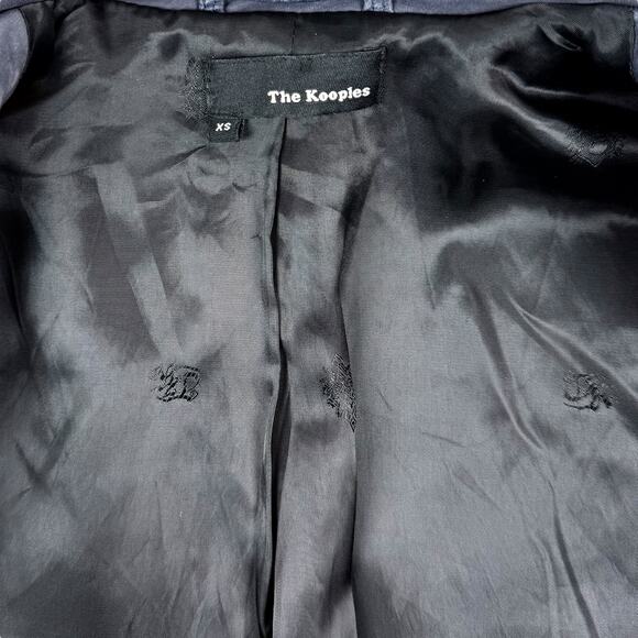 THE KOOPLES blue lamb leather motorcycle biker jacket - Picture 14 of 16